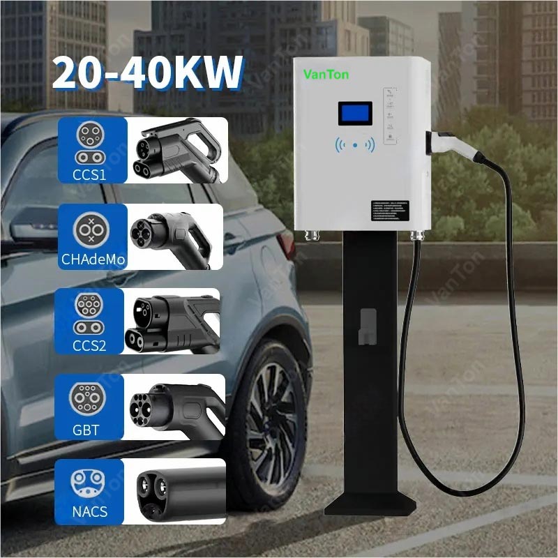 Cọc sạc nhanh loại DC EV gắn trên tường 40KW IP54 với súng đơn