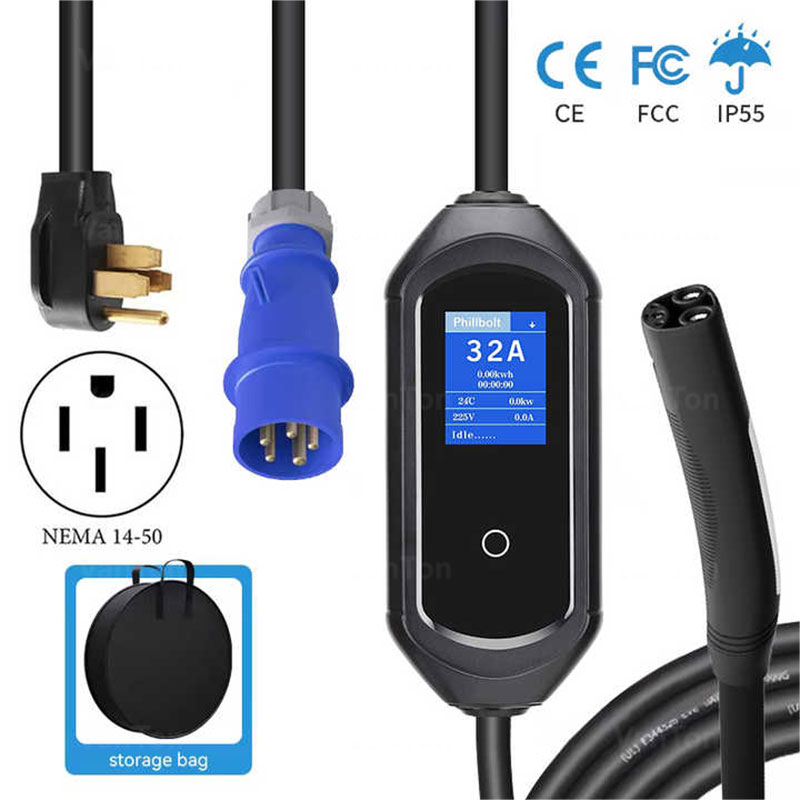 J1771 Bộ sạc xe điện nhanh Tesla Type1 Type2 di động EV
